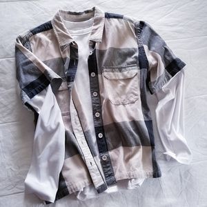 🌿Christopher & Banks Flannel ◇ Plaid Short Sleeve